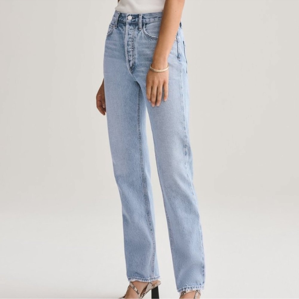 AGolde Lana MidRise Vintage Straight Jean, Riptide, 30